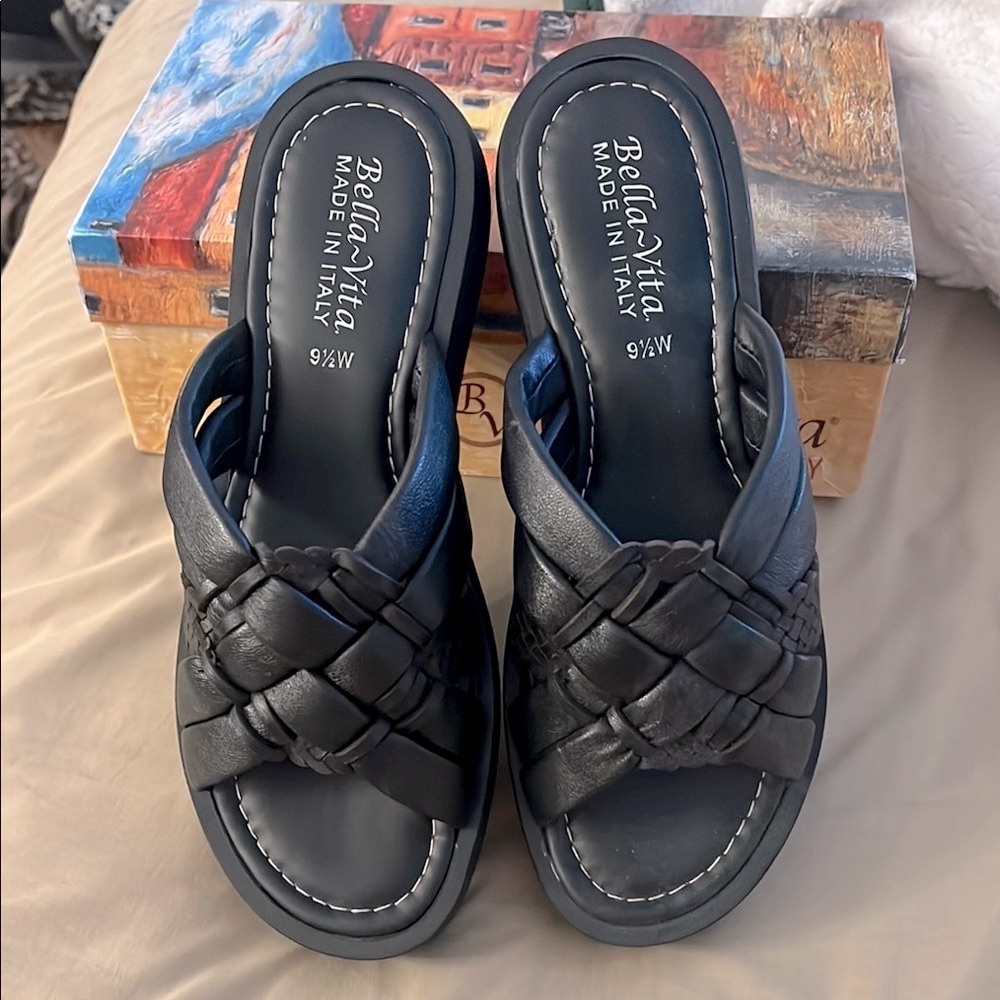 New without tags Bella Vita black leather sandals